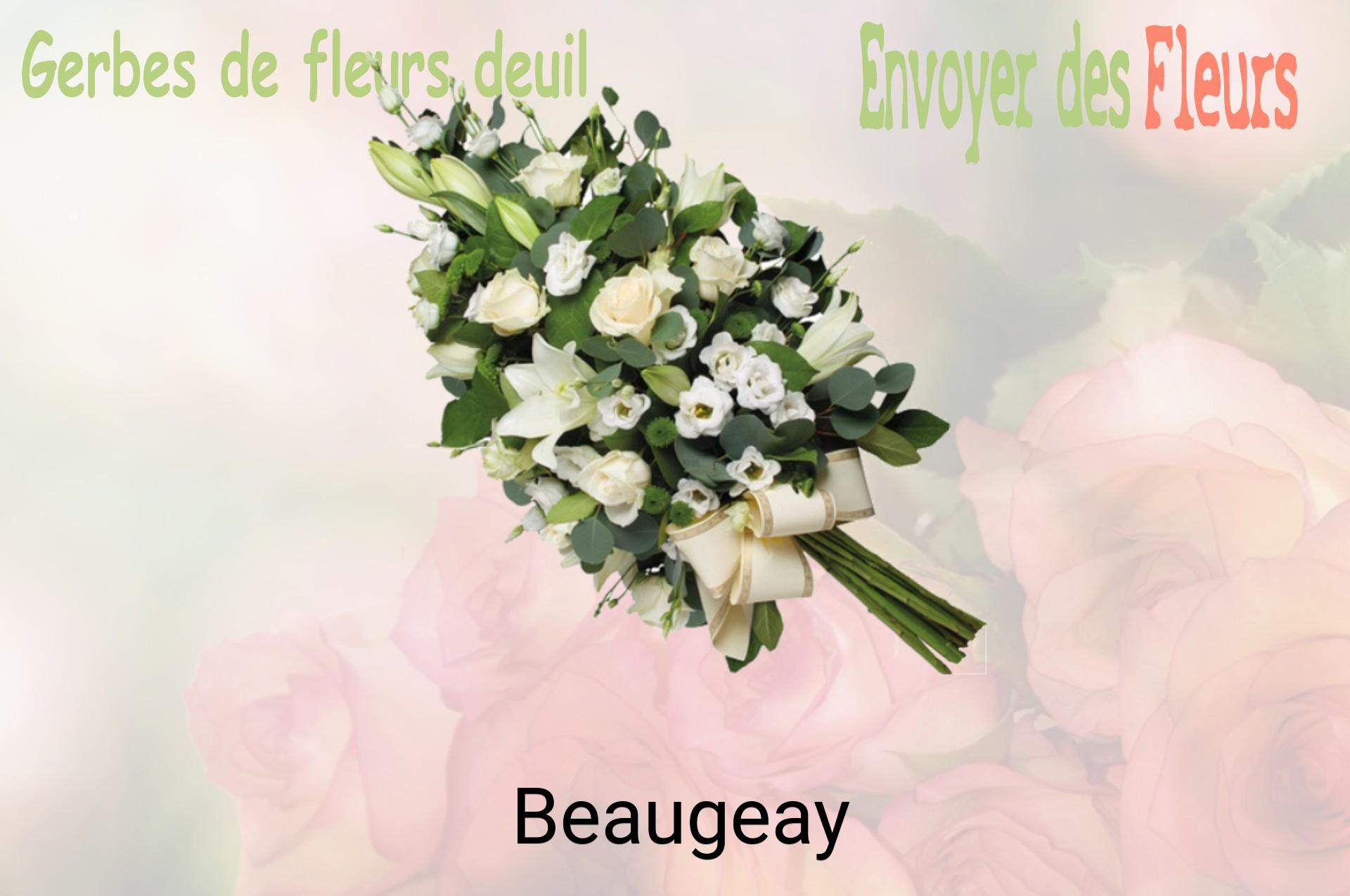 Gerbe de fleurs de deuil livrée à Beaugeay